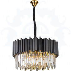 Люстра Elight 3056 5*40W E14 BLACK+CLEAR хрусталь D515